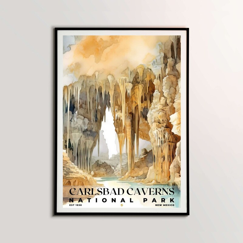 Carlsbad Caverns National Park Poster, Travel Art, Office Poster, Home Decor | S4
